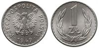 1 złoty 1949, Warszawa, aluminium, gabinetowy st