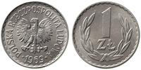 1 złoty 1969, Warszawa, pięknie zachowane, Parch