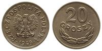 20 groszy 1949, Kremnica, miedzionikiel, patyna,