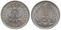 1 złoty  1949, Warszawa, aluminium, piękne, Parc