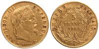 5 franków 1864, Paryż, złoto 1.61 g, Friedberg 5