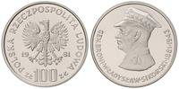 100 złotych 1981, Władysław Sikorski, srebro, st