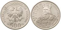500 złotych 1987, Kazimierz Wielki, srebro, paty