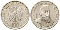 100 złotych 1980, PRÓBA Jan Kochanowski, srebro,