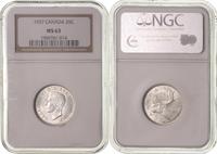 25 centów 1937, w opakowaniu NGC z certyfikatem 