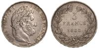 5 franków 1844 / W, Lille, patyna, Gadouty 678a