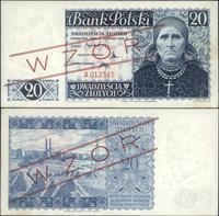 20 złotych 15.08.1939, WZÓR seria A 012345, doln