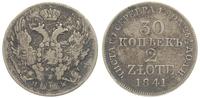 30 kopiejek = 2 złote 1841/MW, Warszawa, patyna,