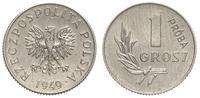 1 grosz 1949, Warszawa, PRÓBA, nikiel 1.79 g, na