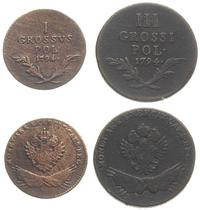 lot 2 monety, Wiedeń, 1 grosz 1794 3 grosze 1794
