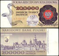 200.000 złotych 1.12.1989, seria A, ładne, sztyw