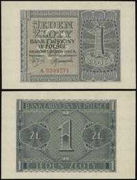 1 złoty 1.03.1940, seria A, numeracja 0399371, L