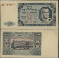 20 złotych 1.07.1948, seria BB, numeracja 819196