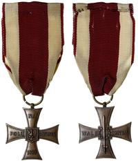 Krzyż Walecznych 1920, brąz 36 x 36 mm, wstążka
