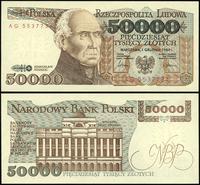 50.000 złotych 1.12.1989, seria AG, wyśmienicie 