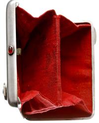 Rosja, srebrna portmonetka, na wieczku złoty monogram i pagon oficera pułku strze..