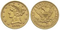 5 dolarów 1895, Filadelfia, złoto 8.36 g, Fr. 14