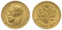 5 rubli 1901/АГ, Petersburg, złoto 4.30 g, Kazak