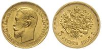 5 rubli 1903/АP, Petersburg, złoto 4.29 g, piękn