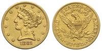 5 dolarów 1881/S, San Francisco, złoto 8.33 g