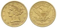 5 dolarów 1903/S, San Francisco, złoto 8.35 g