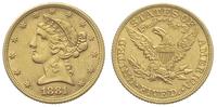 5 dolarów 1881, Filadelfia, Głowa Liberty, złoto