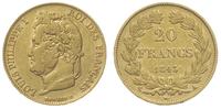 20 franków 1843/A, Paryż, złoto 6.42 g, Gadoury 