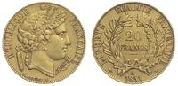 20 franków 1851/A, Paryż, złoto 6.42 g