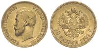 10 rubli 1901/FZ, Petersburg, złoto 8.56 g, Kaza