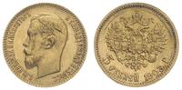 5 rubli 1903/AR, Petersburg, złoto 4.30 g, Kazak