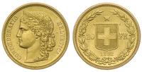 20 franków 1883, Berno, typ Helvetia, złoto 6.46