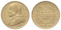 20 lirów 1867/R, Rzym, złoto 6.43 g