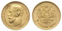 5 rubli 1898/AГ, Petersburg, złoto 4.29 g, Kazak