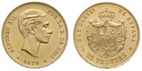 25 peset 1876, Madryt, złoto 8.07 g