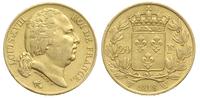20 franków 1818/W, Lille, złoto 6.44 g, Gadoury 
