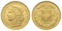 20 franków 1890/B, Berno, złoto 6.44 g, piękne, 