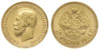 10 rubli 1904, Petersburg, rzadszy rocznik, złot
