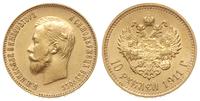 10 rubli 1911 / ЭБ, Petersburg, złoto 8.64 g, Ka