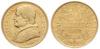 20 lirów 1867/R, Rzym, złoto 6.42 g, Fr 280