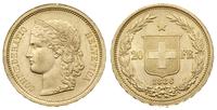 20 franków 1886/B, Berno, typ Helvetia, złoto 6.