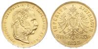 8 florenów = 20 franków 1892, Wiedeń, złoto "900