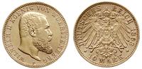 10 marek 1893/F, Stuttgart, złoto 3.94 g, lekko 