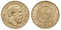 10 marek 1890/A, Berlin, złoto 3.95g, rzadkie