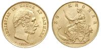20 koron 1873, Kopenhaga, złoto 8.95 g, Fr. 295