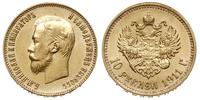 10 rubli 1911/ЭБ, Petersburg, złoto 8.59 g, Kaza