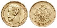 5 rubli 1898/АГ, Petersburg, złoto 4.30 g, Kazak