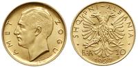 10 franga 1927, Rzym, złoto 3.22 g, piękna i rza