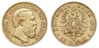 10 marek 1879/H, Darmstadt, złoto 3.93g, Jaeger 