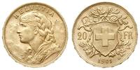 20 franków 1901/B, Berno, złoto 6.45 g, Fr. 499