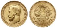 10 rubli 1903/AP, Petersburg, złoto 8.61g, Bitki